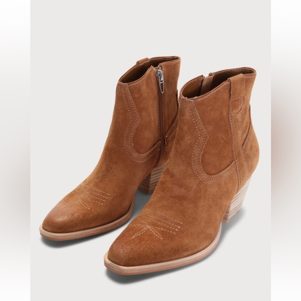 Dolce Vita Silma Brown Suede Leather Ankle Booties size 6 - Picture 3 of 8